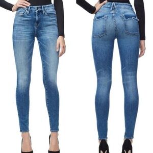 Good American Good Legs Chewed Back Pocket High Waist Skinny Jeans
